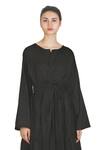 Buy_Samant Chauhan_Black Cotton, Viscose Round Neck Mystic Noir Dress _Online_at_Aza_Fashions