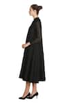 Samant Chauhan_Black Embroidery Collared Dark Utility Dress _Online_at_Aza_Fashions