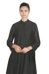Buy_Samant Chauhan_Black Embroidery Collared Dark Utility Dress _Online_at_Aza_Fashions