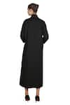 Shop_Samant Chauhan_Black Cotton Mandarin Collar Carbon Fall Dress _at_Aza_Fashions