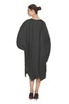Shop_Samant Chauhan_Black Linen Round Neck Night Mesh Dress _at_Aza_Fashions