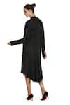 Shop_Samant Chauhan_Black Linen Collared Archive Dress _at_Aza_Fashions