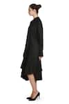 Samant Chauhan_Black Linen Collared Archive Dress _Online_at_Aza_Fashions