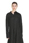 Buy_Samant Chauhan_Black Linen Collared Archive Dress _Online_at_Aza_Fashions