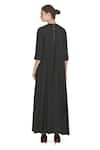 Shop_Samant Chauhan_Black Cotton Round Neck Dark Contour Dress _at_Aza_Fashions