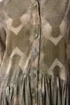 Samant Chauhan_Brown Cotton Collared Dusty Bloom Dress _at_Aza_Fashions