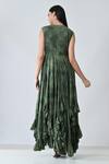 Shop_Samant Chauhan_Green Cotton Round Neck Acid Fern Dress _at_Aza_Fashions