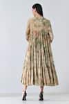 Shop_Samant Chauhan_Beige Cotton Round Neck Pastel Wash Dress _at_Aza_Fashions