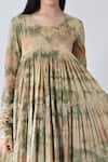 Shop_Samant Chauhan_Beige Cotton Round Neck Pastel Wash Dress _Online_at_Aza_Fashions