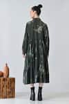 Shop_Samant Chauhan_Green Cotton Collared Desert Bloom Dress _at_Aza_Fashions
