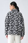 Shop_Samant Chauhan_Black Cotton Collared Faded Rose Jacket _at_Aza_Fashions
