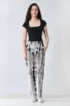 Buy_Samant Chauhan_Black Cotton Stone Grid Pant _at_Aza_Fashions