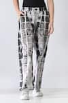 Shop_Samant Chauhan_Black Cotton Stone Grid Pant _at_Aza_Fashions