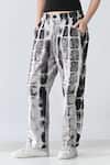 Samant Chauhan_Black Cotton Stone Grid Pant _Online_at_Aza_Fashions