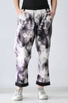 Shop_Samant Chauhan_White Cotton Bloom Sketch Bottom Pant _at_Aza_Fashions