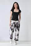 Buy_Samant Chauhan_White Cotton Bloom Sketch Bottom Pant _at_Aza_Fashions