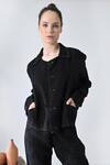 Samant Chauhan_Black Linen Collared Shadow Pant Co-ord Set _Online_at_Aza_Fashions