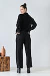 Shop_Samant Chauhan_Black Linen Collared Shadow Pant Co-ord Set _at_Aza_Fashions