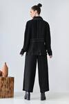 Shop_Samant Chauhan_Black Linen Collared Ink Detail Pant Co-ord Set _at_Aza_Fashions