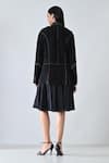 Shop_Samant Chauhan_Black Linen Collared Steel Fade Jacket _at_Aza_Fashions