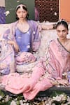 Shop_Saundh_Purple Pearls Open , Round The Kaya Designer Kurta Set _Online_at_Aza_Fashions