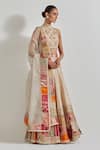 Kavita Bhartia_Ivory Brocade, Organza Patchwork, Embroidery, Zari, Gota Patch Work Lehenga Set _Online_at_Aza_Fashions
