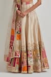 Kavita Bhartia_Ivory Brocade, Organza Patchwork, Embroidery, Zari, Gota Patch Work Lehenga Set _at_Aza_Fashions