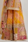 Shop_Kavita Bhartia_Yellow Silk , Embroidery, Patchwork V-neck Work Sharara Set _Online_at_Aza_Fashions