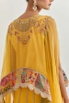 Shop_Kavita Bhartia_Yellow Organza Embroidery Round Neck Lehenga Set _Online_at_Aza_Fashions
