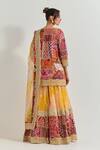 Shop_Kavita Bhartia_Yellow Silk , Embroidery, Patchwork, Beads V-neck Sharara Set _at_Aza_Fashions