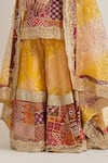 Kavita Bhartia_Yellow Silk , Embroidery, Patchwork, Beads V-neck Sharara Set _at_Aza_Fashions