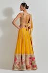 Shop_Kavita Bhartia_Yellow Organza Patchwork, Embroidery, Gota Patti, Patch Work Lehenga Set _at_Aza_Fashions