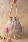 Bhavna Kumar_Blush Embroidery, Pearls, Tassels Pink Potli Bag _Online_at_Aza_Fashions