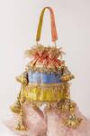 Buy_Bhavna Kumar_Multi Color Embroidery, Tassels Multicolor Silk Potli Bag _at_Aza_Fashions