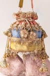Buy_Bhavna Kumar_Multi Color Embroidery, Tassels Multicolor Silk Potli Bag _Online_at_Aza_Fashions