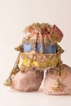 Shop_Bhavna Kumar_Multi Color Embroidery, Tassels Multicolor Silk Potli Bag _Online_at_Aza_Fashions