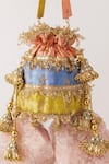 Bhavna Kumar_Multi Color Embroidery, Tassels Multicolor Silk Potli Bag _at_Aza_Fashions