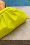 Bhavna Kumar_Yellow Neon Green Puff Clutch Bag _Online_at_Aza_Fashions