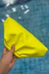 Bhavna Kumar_Yellow Neon Green Puff Clutch Bag _at_Aza_Fashions