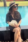 Buy_Bhavna Kumar_Beige Rhinestones Puff Clutch Bag _at_Aza_Fashions