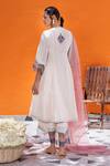 Shop_Janki India_Ivory Chanderi Embroidery V-neck Angrakha Set _at_Aza_Fashions