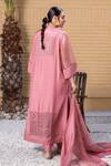 Shop_Janki India_Pink Dupion Embroidery Round Neck Silk Kaftan Set _at_Aza_Fashions