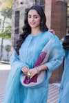 Buy_Janki India_Sky Blue Silk Embroidery Round Neck Chanderi Kurta Set _Online_at_Aza_Fashions