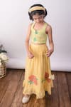 Shop_The Right Cut_Lime Organza Embroidery Butter Leaf Skirt Co-ord Set _Online_at_Aza_Fashions