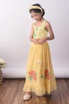 Buy_The Right Cut_Lime Organza Embroidery Butter Leaf Skirt Co-ord Set 