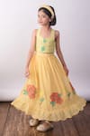 Shop_The Right Cut_Lime Organza Embroidery Butter Leaf Skirt Co-ord Set 