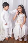 Buy_The Right Cut_White Chanderi Embroidery Trails Kurta And Sharara Set _Online_at_Aza_Fashions