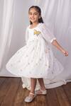 Shop_The Right Cut_White Organza Embroidery Butterfly Meadow Dress _at_Aza_Fashions