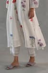 Roza_Ivory Chanderi Embroidery Round Neck Anais Floral Print Kurta And Pant Set _Online_at_Aza_Fashions