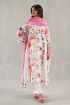 Buy_Roza_Ivory Chanderi Round Neck Buttercup Printed Kurta And Pant Set _at_Aza_Fashions